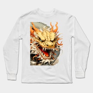 Chinese Dragon: Chinese New Year, Year of the Dragon on a light (Knocked Out) background Long Sleeve T-Shirt